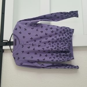 Marks & Spencer purple, lilac cardigan with black bow print (medium ish)